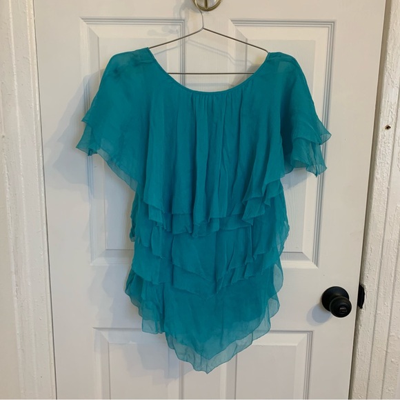 Silk chiffon layered top - Picture 2 of 4